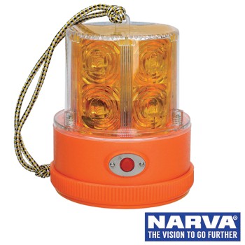 NARVA 'Sentry' LED Portable Battery Powered Strobe with Magnetic Base - Amber